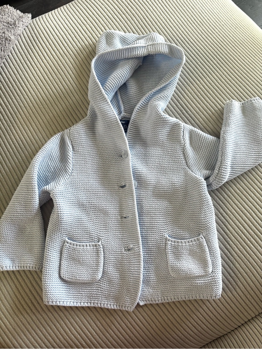 Baby GAP Hooded Knit Cardigan - Light Blue
